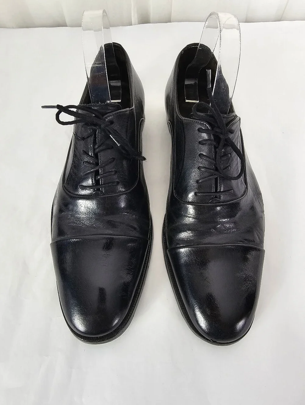 Bruno Magli Maioco Black Leather Cap Toe Oxfords Shoes